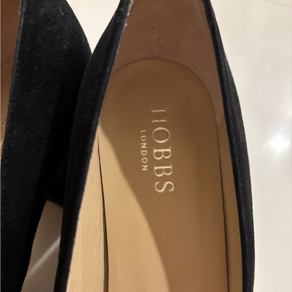 HOBBS London•black suede leather Sarah court block heel pump heels 37.5 EUC - Picture 7 of 8